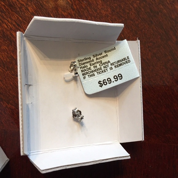 Sterling Silver Halo Style Diamond Accent Earrings - Picture 8 of 8